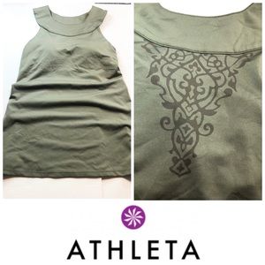Athleta Army Green Tank with Design on Back